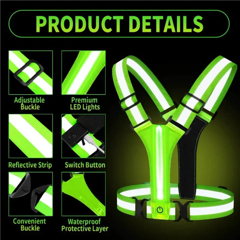 LED Reflective Vest Running Ge - огляд і ціна Running Gear Lights