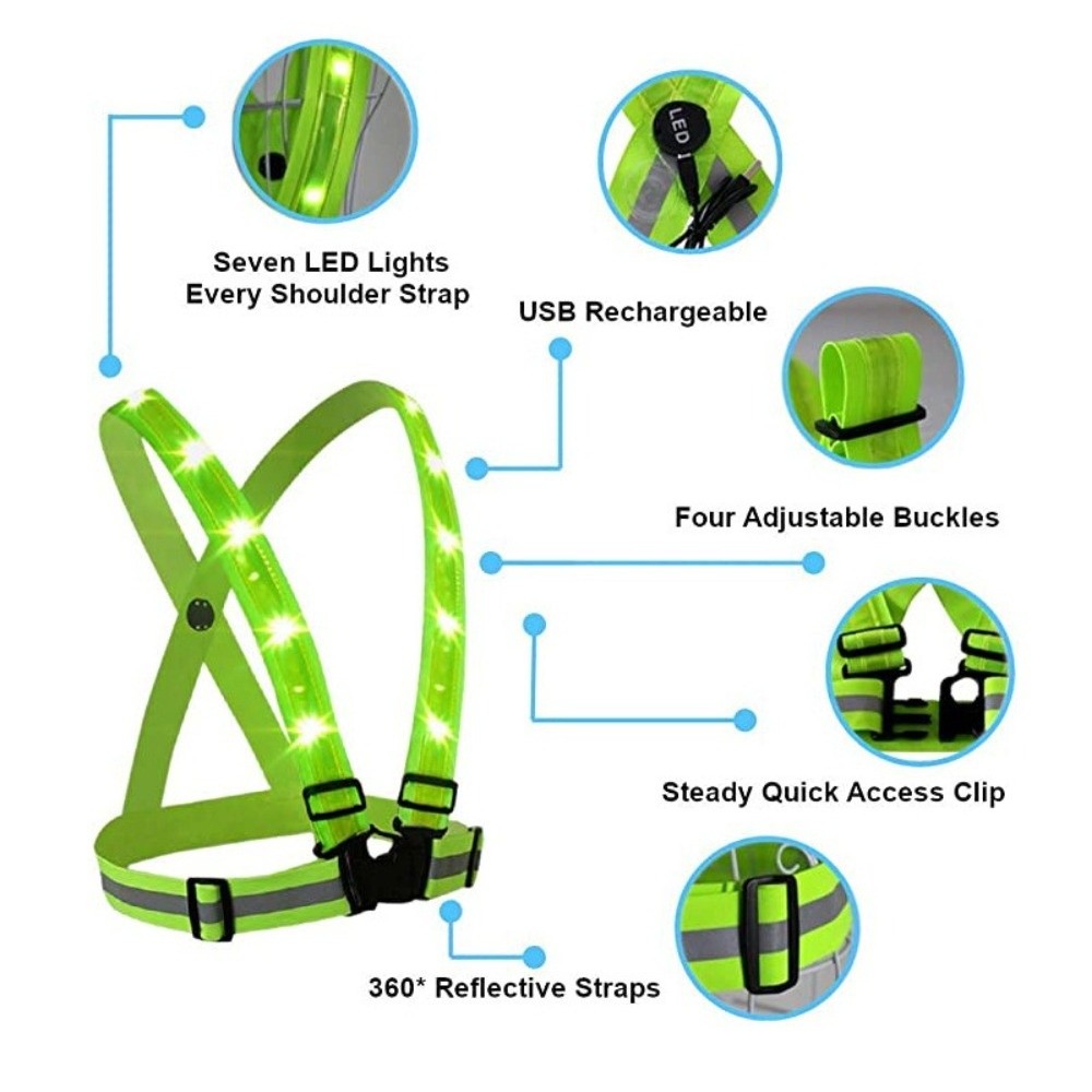 New Polyester LED Safety Vest  - огляд і ціна Running Gear Lights