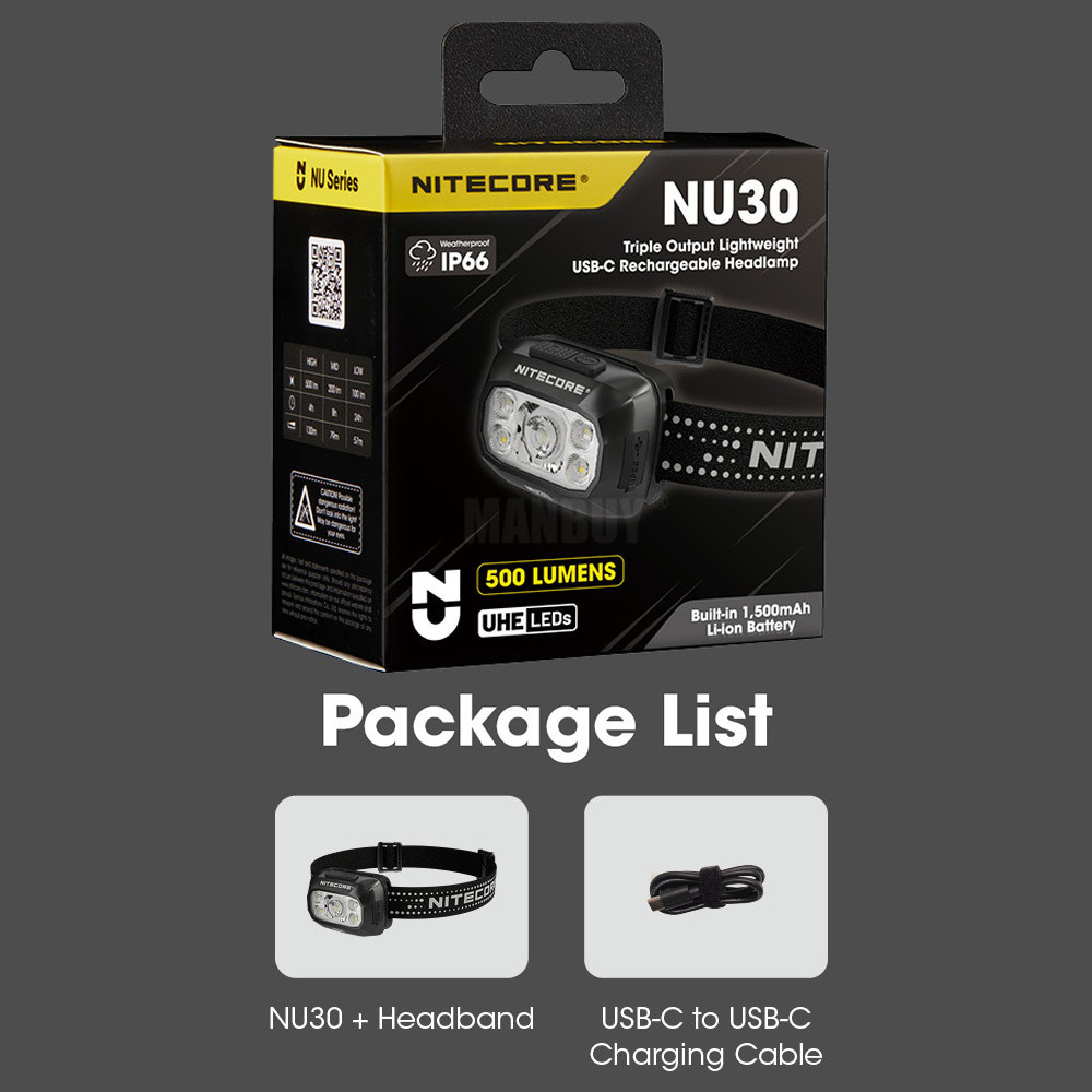 Wholesale Nitecore NU30 1500mA - огляд і ціна Running Gear Lights